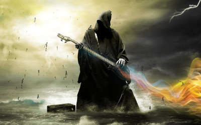 

Akhuratha -death-grim-reaper-guitar Wall Poster Paper Print(12 inch X 18 inch, Rolled)