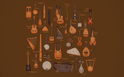 

Akhuratha harp-guitar-violin-kantele Wall Poster Paper Print(12 inch X 18 inch, Rolled)