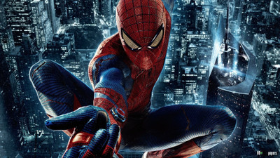 

Aabhaas 3man-spider-amazing-movies Wall Poster Paper Print(12 inch X 18 inch, Rolled)