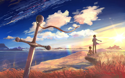 

Akhuratha Anime aocean-together-watchings Wall Poster Paper Print(12 inch X 18 inch, Rolled)