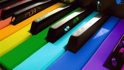 

music-colors-piano Wall Poster Paper Print(12 inch X 18 inch, Rolled)