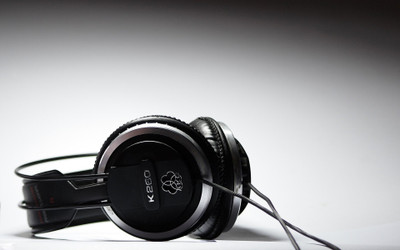 theme-music-black-dark-white-headphone Wall Poster Paper Print(12 inch X 18 inch, Rolled)