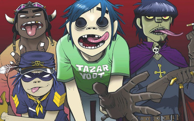 

gorillaz-music-d-noodle-murdoc-niccals-russel-hobbs Wall Poster Paper Print(12 inch X 18 inch, Rolled)