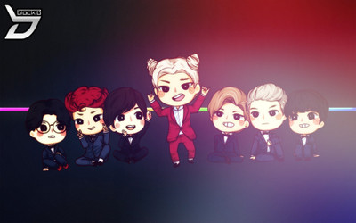 

zico-jaehyo-po-u-kwon-taeil-b-bomb-musicians-kpop-chibi-park-kyung-blockb Wall Poster Paper Print(12 inch X 18 inch, Rolled)