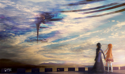 

Akhuratha Anime aincrad-floating-fortress-kirigaya-kazuto-kirito-yuuki-asuna Wall Poster Paper Print(12 inch X 18 inch, Rolled)