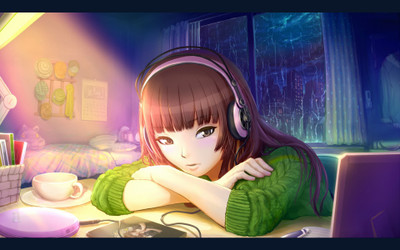 

Akhuratha Anime acute-headphones Wall Poster Paper Print(12 inch X 18 inch, Rolled)