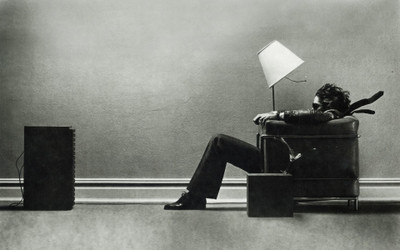 

-grayscale-hitachi-maxell-monochrome-music-steve Wall Poster Paper Print(12 inch X 18 inch, Rolled)