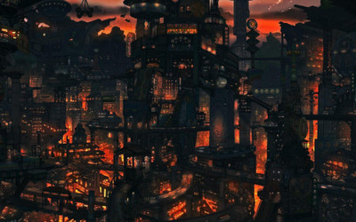 

Akhuratha Anime cityscape-scenery-manga Wall Poster Paper Print(12 inch X 18 inch, Rolled)