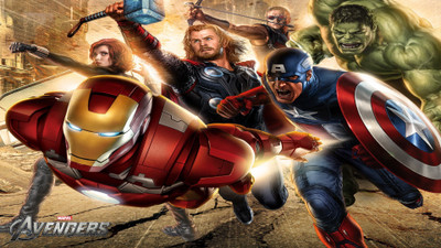 

Aabhaas -avengers-pixel--movie-movies-large-best Wall Poster Paper Print(12 inch X 18 inch, Rolled)
