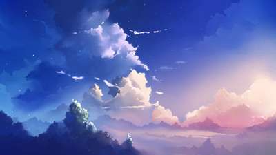 

Akhuratha Anime skies-clouds-blue-scenery Wall Poster Paper Print(12 inch X 18 inch, Rolled)