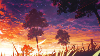 

Akhuratha Anime scenic-sunset-trees Wall Poster Paper Print(12 inch X 18 inch, Rolled)