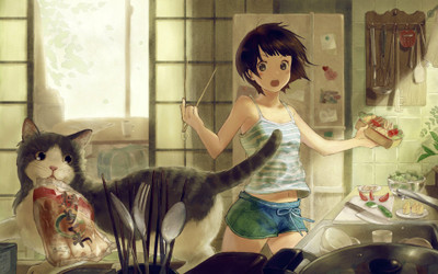 

Akhuratha Anime kitchen Wall Poster Paper Print(12 inch X 18 inch, Rolled)
