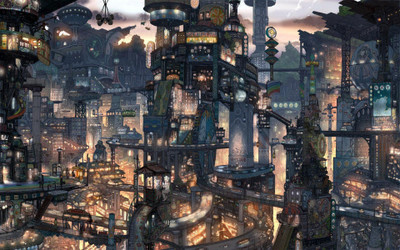 

Akhuratha Anime acityscape-scenery-manga Wall Poster Paper Print(12 inch X 18 inch, Rolled)