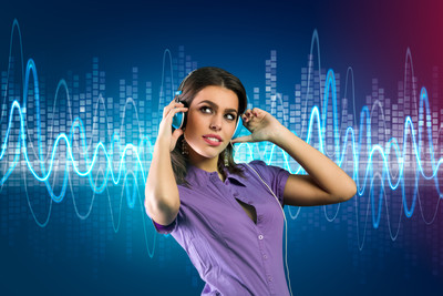 

-headphones-music-women Wall Poster Paper Print(12 inch X 18 inch, Rolled)