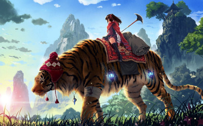 

Akhuratha Anime atiger-travels Wall Poster Paper Print(12 inch X 18 inch, Rolled)