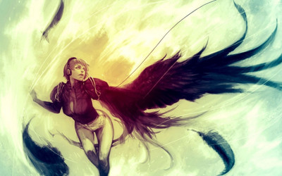 

headphone-angel-woman Wall Poster Paper Print(12 inch X 18 inch, Rolled)