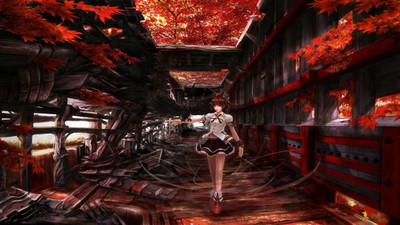 

Akhuratha Anime anime-touhou-trees-crows-skirts-school-uniforms Wall Poster Paper Print(12 inch X 18 inch, Rolled)