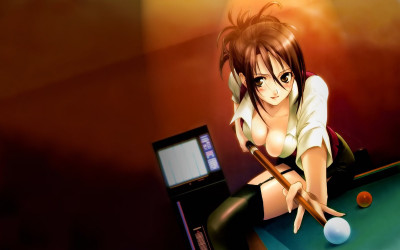 

Akhuratha Anime billiards-stockings-cleavage Wall Poster Paper Print(12 inch X 18 inch, Rolled)