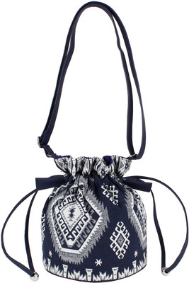 

Tash Creations Sling Bag Potli(Blue, White)