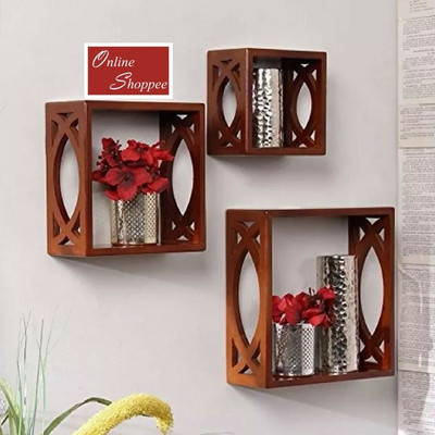 

Onlineshoppee Ecty MDF Wall Shelf(Number of Shelves - 3, Brown)