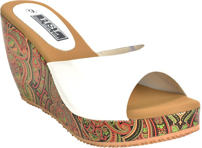 

HEROSHOELINE Women Off White Wedges