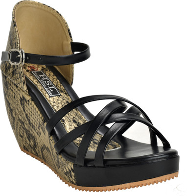 

HEROSHOELINE Women Black Wedges