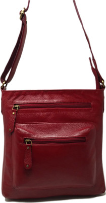 

Wildmount Men & Women Casual Red Genuine Leather Sling Bag