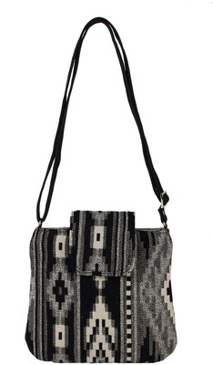 

Tash Creations Women Casual Black, White Cotton Sling Bag