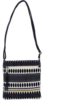 

Tash Creations Girls Casual Blue Cotton Sling Bag