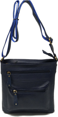 

Wildmount Men & Women Casual Blue Genuine Leather Sling Bag