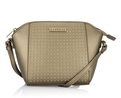 

Caprese Women Casual Gold PU Sling Bag