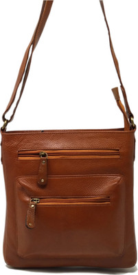 

Wildmount Men & Women Casual Tan Genuine Leather Sling Bag