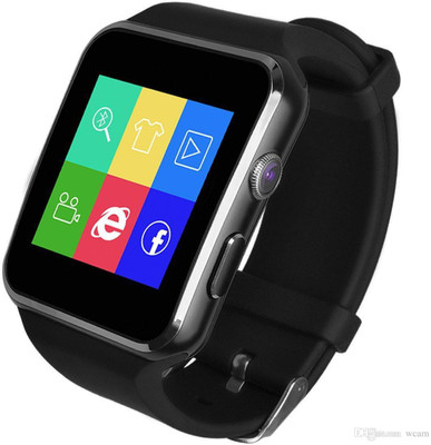 

Macron Bluetooth Touch Screen for Android and IOS X6 Black Smartwatch(Black Strap Free Size)