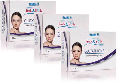 

HealthVit Glutathione Skin Whitening Soap Pack of 3(225 g, Pack of 3)