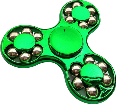 

S.Blaze Amazing Metal Green 3 Arm Rounded 18 Gear Ball Fidget Spinner Toy for Kids & Adults(Green)