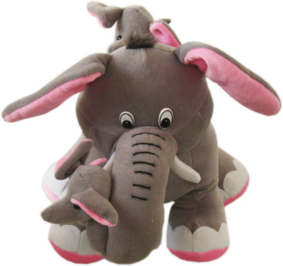 

Amardeep Elephant with calves 38cms - 38 cm(Grey)