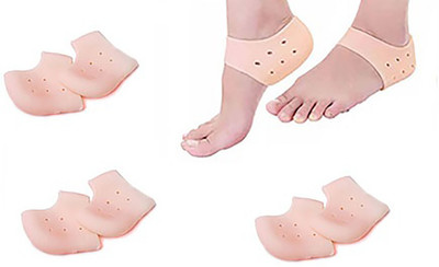 

zylocare Silicon Gel Heel Socks Pad(3 Pair) Heel Pain Relief Arch Support For Plantar Fasciitis Arch Heel Support Foot Pain Foot Care Kit Heel Cushion Foot Support Ankle Support (Free Size, Orange)