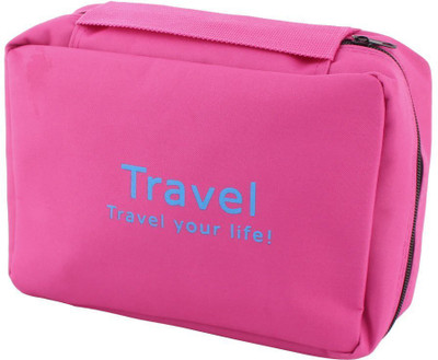 

ClickUS Travel your life! womens Ladies toiletry storage bag hanging folding cosmetic organizer(Pink)