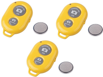 

ReTrack SET OF 3PC Camera Wireless Bluetooth Remote Controler Shutter For Selfie Stick-Tripod-Samrt Phone Tripod Kit(Yellow, Supports Up to 200 g)