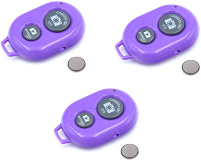 

ReTrack SET OF 3PC Camera Wireless Bluetooth Remote Controler Shutter For Selfie Stick-Tripod-Samrt Phone Tripod Kit(Purple, Supports Up to 200 g)