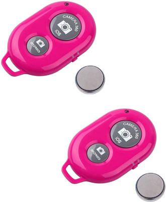 

ReTrack SET OF 2PC Camera Wireless Bluetooth Remote Controler Shutter For Selfie Stick-Tripod-Samrt Phone Camera Remote Control(Pink)
