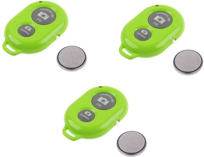 

ReTrack SET OF 3PC Camera Wireless Bluetooth Remote Controler Shutter For Selfie Stick-Tripod-Samrt Phone Tripod Kit(Green, Supports Up to 200 g)