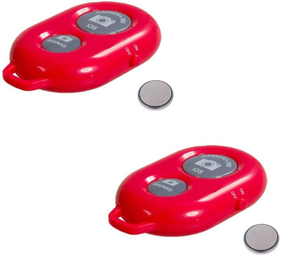 

ReTrack SET OF 2PC Camera Wireless Bluetooth Remote Controler Shutter For Selfie Stick-Tripod-Samrt Phone Camera Remote Control(Red)