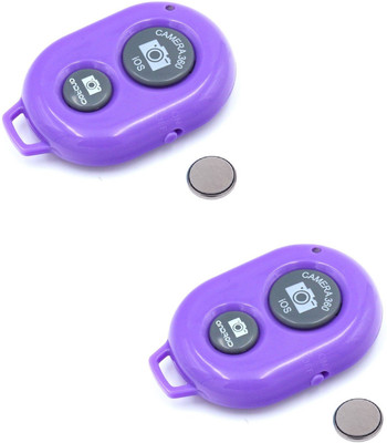 

ReTrack SET OF 2PC Camera Wireless Bluetooth Remote Controler Shutter For Selfie Stick-Tripod-Samrt Phone Camera Remote Control(Purple)