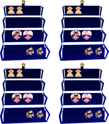 

Atorakushon Pack of 4 Earring Folder jewellery Storage Box Travel Wardrobe Organizer Kit Case (Blue) Ideal for:Storage of Payal, Watch, Chain, Bracelet Bindi,jewellry Cosmetics etc,Keep your Valuable item safe & Dust free,Travelling,Shopping,Picnic,Multiu
