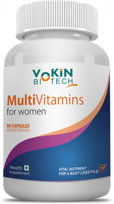 

Vokin Biotech Health Supplement Multivitamins + Biotin+ Folic Acid For Women- Improve Immunity, Stamina,Hair, Smooth Skin And Nails(90 No)