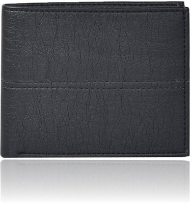 

Forester Men Black Artificial Leather Wallet(3 Card Slots), Black-tan1