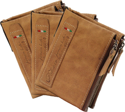 

POLLSTAR Men Tan Genuine Leather Wallet(4 Card Slots)