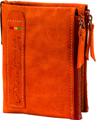 

POLLSTAR Men Red Genuine Leather Wallet(4 Card Slots)