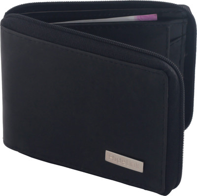 

Hidelink Men Black Genuine Leather Wallet(9 Card Slots)